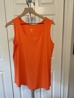 Kim Gravel Orange Sleeveless Scoop Neck Tank Top